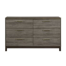 Contemporary Styling Dresser with Antique Bar Pulls Two-Tone Finish