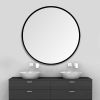 24" Wall Circle Mirror for Bathroom, Black Round Mirror for Wall,Vanity, Bedroom