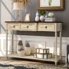Console Table Sofa Table with Drawers (Beige)