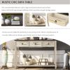 Console Table Sofa Table with Drawers (Beige)