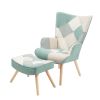 Accent Chair with Ottoman Splicing Cloth Surface