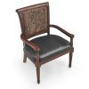 European-style Leather & Wood Dining Chair