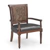European-style Leather & Wood Dining Chair