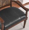 European-style Leather & Wood Dining Chair