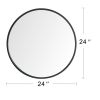 24" Wall Circle Mirror for Bathroom, Black Round Mirror for Wall,Vanity, Bedroom