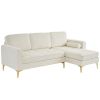 Rhombus Electroplated Golden Tripod Legs Indoor Modular Sofa Beige