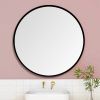 24" Wall Circle Mirror for Bathroom, Black Round Mirror for Wall,Vanity, Bedroom