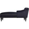 Button Tufted Velvet Chaise Lounge with Nailhead Trim, Solid Wood Legs