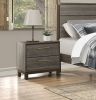 Contemporary Styling 1pc Nightstand of 2x Drawers w Antique Bar Pulls Two-Tone Finish Wooden Bedroom Furniture