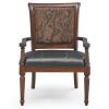 European-style Leather & Wood Dining Chair