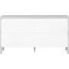 Large Storage Space Sideboard with Artificial Rattan Door and Metal Handles for Living Room and Entryway (Gray)