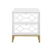 2 Drawer Nightstand, Small Bedside Table with 2 Drawers