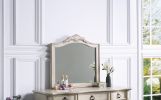 Contemporary Antique White Color Vanity Set w Stool Retro Style Drawers