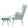Accent Chair with Ottoman Splicing Cloth Surface