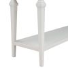Classic Retro Style Console Table with Three Top Drawers and Open Style Bottom Shelf (Antique White)
