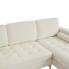 Rhombus Electroplated Golden Tripod Legs Indoor Modular Sofa Beige