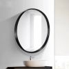 24" Wall Circle Mirror for Bathroom, Black Round Mirror for Wall,Vanity, Bedroom
