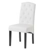 Dining Chair with Solid Wood Legs; White