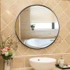 24" Wall Circle Mirror for Bathroom, Black Round Mirror for Wall,Vanity, Bedroom