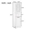 Tall Bathroom Cabinet; Acrylic Door Adjustable Shelf; White