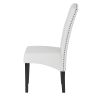 Dining Chair with Solid Wood Legs; White