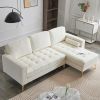 Rhombus Electroplated Golden Tripod Legs Indoor Modular Sofa Beige