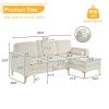 Rhombus Electroplated Golden Tripod Legs Indoor Modular Sofa Beige