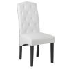 Dining Chair with Solid Wood Legs; White