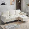 Rhombus Electroplated Golden Tripod Legs Indoor Modular Sofa Beige