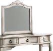 Contemporary Antique White Color Vanity Set w Stool Retro Style Drawers