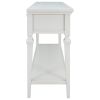 Classic Retro Style Console Table with Three Top Drawers and Open Style Bottom Shelf (Antique White)