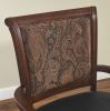 European-style Leather & Wood Dining Chair