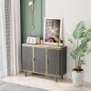 40.35" Wide 3 Doors Modern Sideboard