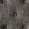 Classic Antique Black / Gray Set of 2 Side Chairs Button Tufted Linen