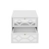 2 Drawer Nightstand, Small Bedside Table with 2 Drawers