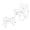 Accent Chair with Ottoman Splicing Cloth Surface