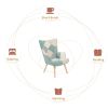 Accent Chair with Ottoman Splicing Cloth Surface