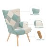 Accent Chair with Ottoman Splicing Cloth Surface
