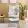 Accent Chair with Ottoman Splicing Cloth Surface