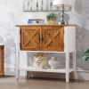 35'' Farmhouse Wood Buffet Sideboard Console Table with Bottom Shelf and 2-Door Cabinet; for Living Room; Entryway; Kitchen Dining Room Furniture (Ant