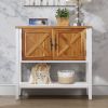35'' Farmhouse Wood Buffet Sideboard Console Table with Bottom Shelf and 2-Door Cabinet; for Living Room; Entryway; Kitchen Dining Room Furniture (Ant