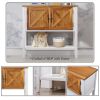 35'' Farmhouse Wood Buffet Sideboard Console Table with Bottom Shelf and 2-Door Cabinet; for Living Room; Entryway; Kitchen Dining Room Furniture (Ant