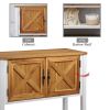 35'' Farmhouse Wood Buffet Sideboard Console Table with Bottom Shelf and 2-Door Cabinet; for Living Room; Entryway; Kitchen Dining Room Furniture (Ant