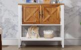 35'' Farmhouse Wood Buffet Sideboard Console Table with Bottom Shelf and 2-Door Cabinet; for Living Room; Entryway; Kitchen Dining Room Furniture (Ant