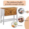 35'' Farmhouse Wood Buffet Sideboard Console Table with Bottom Shelf and 2-Door Cabinet; for Living Room; Entryway; Kitchen Dining Room Furniture (Ant