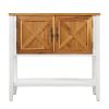35'' Farmhouse Wood Buffet Sideboard Console Table with Bottom Shelf and 2-Door Cabinet; for Living Room; Entryway; Kitchen Dining Room Furniture (Ant
