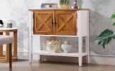 35'' Farmhouse Wood Buffet Sideboard Console Table with Bottom Shelf and 2-Door Cabinet; for Living Room; Entryway; Kitchen Dining Room Furniture (Ant